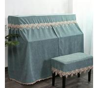 Full Coverage Upright Piano Cover, Breathable & Washable, Scratch-Proof Protection for Performances, Restaurant Decor - Vertical Style,Green,Extra Large Single Stool Set