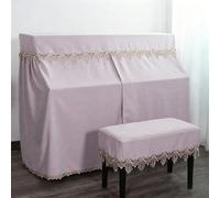 Full Coverage Upright Piano Cover, Breathable & Washable, Scratch-Proof Protection for Performances, Restaurant Decor - Vertical Style,Pink,Extra Large Double Stool Set