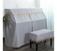 Full Coverage Upright Piano Cover, Breathable & Washable, Scratch-Proof Protection for Performances, Restaurant Decor - Vertical Style,Grey,Extra Large Single Stool Set