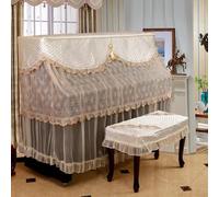 Full Coverage Upright Piano Cover with Lace Edge, Universal Waterproof Dust Proof Protector, Soft Fabric and Lightweight Thickened for Home- Color 2||Plan 152 * 35 * 125cm