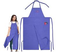 Full Coverage Waterproof Pottery Apron Split Leg,100% Polyester Apron For Men & Women,For Ceramic Wheel Throwing, Woodturning, Painting, Leather Carving (Purple)