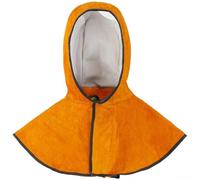 Full Coverage Welding Hood Cape Fabricated from Flame Resistant Cowhide Leather for Safe Performance in and MIG Welding