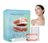Full Denture Set,Denture False Teeth Set,Silicone Reline Denture Set,Fake Braces,Temporary Tooth Replacement,Silicone Dentures Full Mouth,Teeth Covers,Suitable for Both Men and Women,Natural-Looking