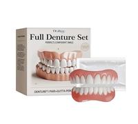 Full Denture Set with Hot Water Activation - Adjustable False Teeth Kit for Women & Men, Comfortable Reline Material & 50g Gutta-Percha Gel (1 Pair)