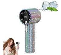 Full Diamond Portable Handheld Turbo Fan, 199 Speed Settings Ultra Quiet, USB Rechargeable, Perfect for Office Travel Concerts, Luxury Bling Accessory for Women (Color-1pcs)