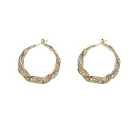 Full Diamond Twisted Ear Loops Stylish Design Versatile and Exquisite Super Sparkling Ear Jewelry