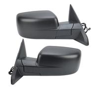 Full Door Wing Mirror For Dodge For RAM 1500 2013-2018 Textured Black Heated Temperature Sensor Side Mirror 6 Pins Door Mirror Assembly Complete Wing Mirror(1 pair)