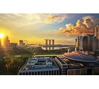 Full Drill Singapore Marina Bay Sands Sunrise DIY 5D Diamond Painting by Number Unique Kits Home Wall Decor