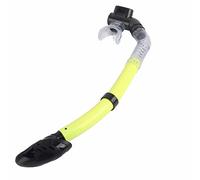 Full Dry Snorkel with Silicone Mouthpiece, Pink, Easy Breathe Breathing Tube for Snorkeling and Diving - Comfortable Fit, Durable PVC, Quick Drain Valve (Yellow)