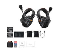 Full Duplex Wireless Intercom Headset for 2 Person, 500M Range with AI Noise Cancelling & 12H Battery, Ideal for Film Production, Live Events & Team Communication
