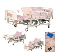Full Electric Hospital Bed with Auto Side Tilt, Anti-bedsore, Mattress, Bedpan, Rails, Casters, Remote Control, Supports 530 lbs for Home Use