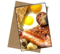 Full English Breakfast A5 Birthday Card | Envelope Included | Blank Inside | Unique Design | Personalised Free of Charge