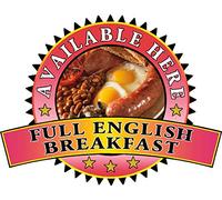 Full English Breakfast Sold Here Sticker - Sandwich Catering Sign Cafe Restaurant Vinyl Decal (Medium 210 x 285mm)