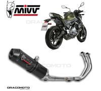 Mivv Complete Exhaust Oval Carbon with Carbon Cap for Kawasaki Z650 2017 > 2023