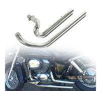 Full Exhaust System Pipe Kit Silencer Mufflers Steel Stainless For VLX600/ Steed Shadow 600/ VT600C VLX400/ 400/ VT400C