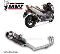 COMPLETE EXHAUST 2X1 MIVV GP STEEL BLACK FOR YAMAHA T-MAX 500 2008-2011
