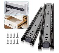 Full Extension Drawer Runners 250 300 350 400 450 500 550 600mm Ball Bearing Metal Black Slides Rails Track Guide Glides Heavy Duty 45kg
