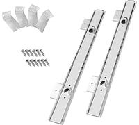 Full Extension Drawer Runners Slides Track Guide Glides Replacement Rails 2pcs Keyboard Shelf Runners Silver(16inch)