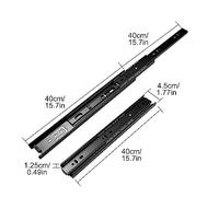 Full Extension Drawer Slides - 1 Pair 400mm (15.7in) Ball Bearing Drawer Glides for Smooth Dresser Drawer Movement - Drawer Ra & Tracks Kit