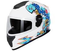 Full Face Bike Kids Helmet with Visor,ECE Approved Four Seasons Motorcycle Helmet,Youth Electric Bicycle Go-Kart Dirt Helmet,Child Moped ATV Helmet for Boys Girls B,47-56cm