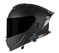 Full Face Flip Up Motorcycle Helmet Bluetooth Motorbike Modular Helmet With Anti-Fog Dual Visors DOTECE Approved,ith Double Visor Built-in Speaker Headset Microphone for Men Women 12,XL=61~62cm