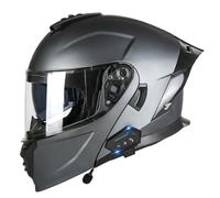 Full Face Flip Up Motorcycle Helmet Bluetooth Motorbike Modular Helmet With Anti-Fog Dual Visors DOTECE Approved,ith Double Visor Built-in Speaker Headset Microphone for Men Women 5,XL=61~62cm