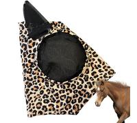 Full Face Fly Cover For Horse,Leopard Print Pattern Equestrian Supplies | Comfortable Breathable Anti-fly Cover, Horse Care Product, For Equestrian Training