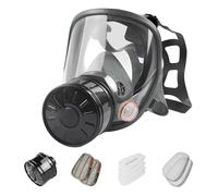 Full Face Gas Mask, Mask Survival Nuclear and Chemical, with 40mm Activated Carbon Filter, Reusable
