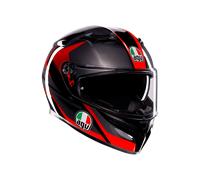 AGV K3 Full Face ECE 22.06 Motorbike Helmet - Striga Matt Black Grey Red