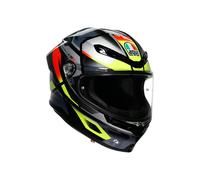 AGV K6 S Full Face Motorcycle Motorbike Helmet - Erazer Black Red Yellow Fluo