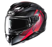 HJC F71 Catos Helmet, black-grey-red, size L for Men