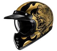 HJC V60 Flame Helmet, black-gold-silver, size XS 54 55 for Men