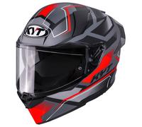 KYT R2R Parsec Helmet, grey-red, size XL for Men