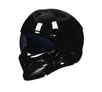 Full face helmet, riding equipment, double mirror design, provides riding safety and protection, scratch-resistant and wear-resistant, suitable for motorcycles(Black,M)