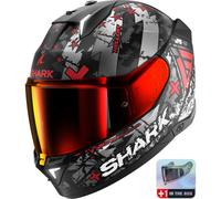 Full Face Helmet Shark SKWAL i3 HELLCAT Mat Black Chrom Red