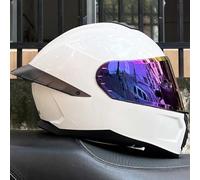 Full-Face Helmet with Sun Visor Motorcycle Helmet Full-Face Helmet Moped Helmet ECE 22.06 Motorcycle Helmet Full-Face Helmets for Men and Women C,3XL61-62CM