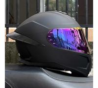 Full-Face Helmet with Sun Visor Motorcycle Helmet Full-Face Helmet Moped Helmet ECE 22.06 Motorcycle Helmet Full-Face Helmets for Men and Women C3,XL57-58CM