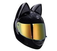 Full-Face Helmets Helmet Full Face Integrated Motorbike Helmet Full Face Helmet with Cat Ears Design Suitable for Men Women Suitable Light Motorcycles Scooters C3,S