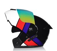 Full Face Integrated Motorcycle Helmet Modular Helmet Flip Up Front Helmet ECE Approved with Removable Liner Suitable for Commuting and Outdoor Riding B,S=(55-56CM)