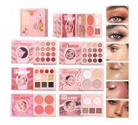 Full Face Makeup Kit, Eyeshadow and Contour Palette, High Pigment with Silk Feature, Durable Blush Powder, Versatile Highlighter Palette with Elegant Build, Gift for Valentine's and Party