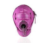 Full Face Mask Sensory Deprivation Hood with Open Mouth Gag, Fetish BDSM Sm Game Blindfold, Bondage Sex Toys for Couples Slave, Adults Erotic Sex Toy Role Play Cosplay Purple One Size