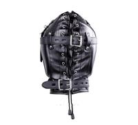 Full Face Mask Sensory Deprivation Hood with Open Mouth Gag, Fetish BDSM Sm Game Blindfold, Bondage Sex Toys for Couples Slave, Adults Erotic Sex Toy Role Play Cosplay Black One Size
