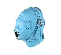 Full Face Mask Sensory Deprivation Hood with Open Mouth Gag, Fetish BDSM Sm Game Blindfold, Bondage Sex Toys for Couples Slave, Adults Erotic Sex Toy Role Play Cosplay Blue One Size