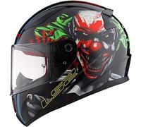 Full Face Motorbike Crash Rider Biker Sports Motorcycle Helmet LS2 FF353 RAPID HAPPY DREAMS GLOW-IN-THE-DARK SCARY CLOWN (3XL)