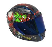 Full Face Motorbike Helmet Motorcycle Adult Rider Biker Sports Crash Helmet LS2 FF353 RAPID HAPPY DREAMS GLOW-IN-THE-DARK SCARY CLOWN + Blue Visor (XS) - XS