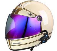 Full Face Motorbike Helmet with Sun Visor Bluetooth Large Crash Motorcycle Helmets DOTECE Approved Unisex Adult Motocross Helmets Built-In Speakers Can Respond Automatically T,L:59-60CM