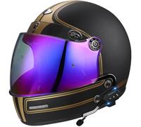 Full Face Motorbike Helmet with Sun Visor Bluetooth Large Crash Motorcycle Helmets DOTECE Approved Unisex Adult Motocross Helmets Built-In Speakers Can Respond Automatically Y,M:57-58CM