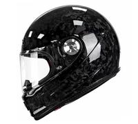 Full-Face Motorbike Helmets ECEDOT Approved Retro Motorcycle Full Face Helmet Carbon Fiber Motocross Helmets with Visor Removable Lining for Comfort and Breathability D,L:659-60CM