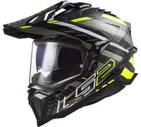 Full Face Motorcycle Adventure Helmet ls2 MX701 Explorer Carbon Off Road Enduro Dual Sport Motocross Dirt Bike Crash Helmet, Edge Fluo Yellow (XL)