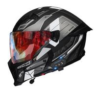Full Face Motorcycle Bluetooth Helmet Motorbike Full Face Helmets ECEDOT Approved with Double Visor Wear-Resistant and Scratch-Resistant Retro Motocross Helmet Unisex Adult M,L:59-60CM